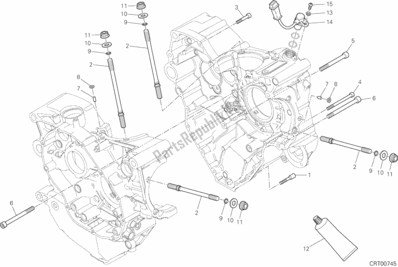 Todas as partes de 10a - Par De Meio Cárteres do Ducati Monster 1200 S USA 2019